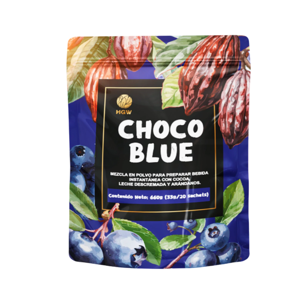 Choco Blue Bebida en polvo de Chocolate con Arandano