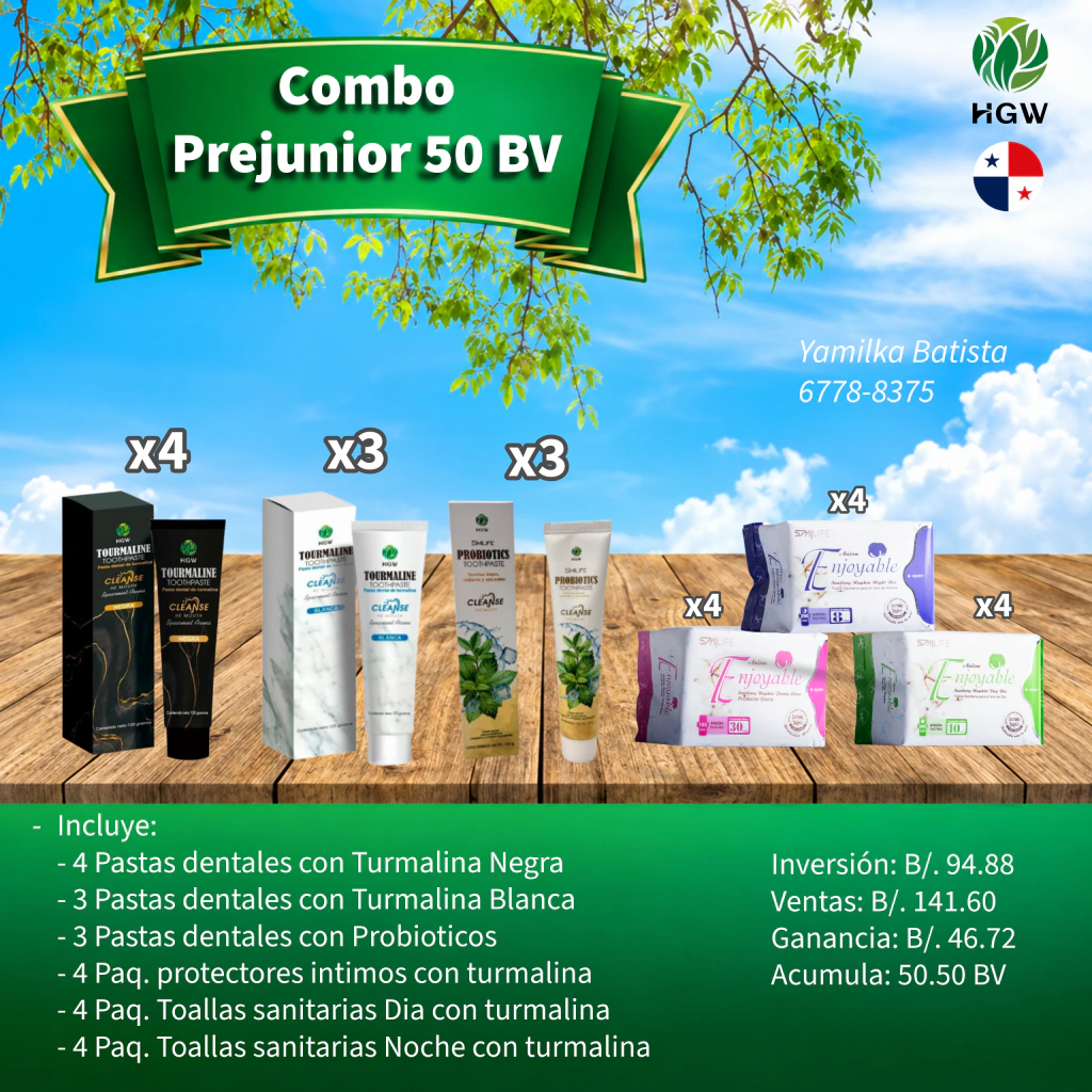 Paquete Prejunior Cuidado personal 50 BV